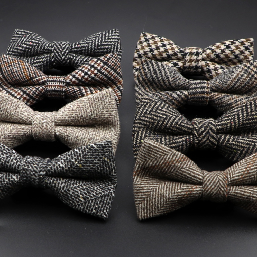 Zonfaz Mens Wool Bowtie ทอลายสก ๊ อต Stripped อย ่ างเป ็ นทางการ Bow Tie งานแต ่ งงานชุด Tie อุปกรณ ์ เสริม