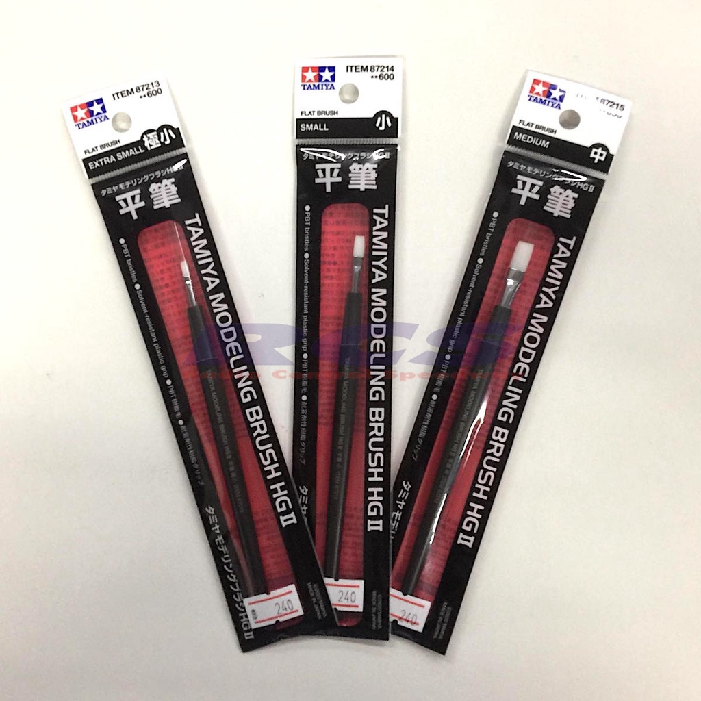 💥New💥 TAMIYA MODELING FLAT BRUSH HG II PBT bristles 87213 87214 & 87215 ห่อ 1ชิ้น