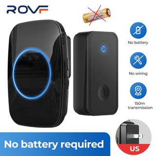 ROVF Cacazi Waterproof Wireless Doorbell Doorbell ออดประตูไฟฟ้า ไร้สาย ใช้แบตเตอรี่ กันน้ํา ปลั๊ก US