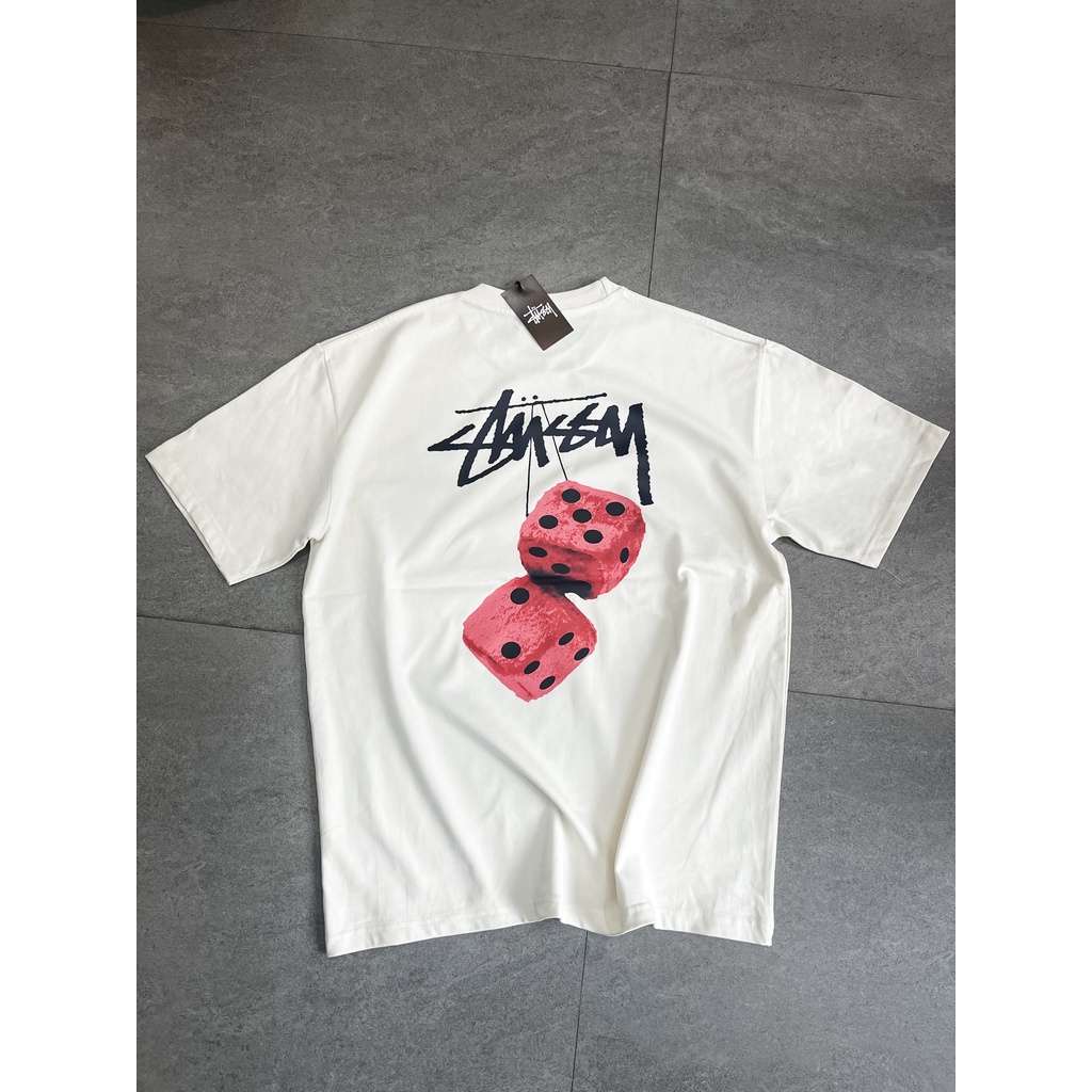 เสื้อยืดผ้าฝ้าย Stussy Twice Dice
