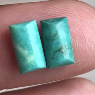 Turquoiseเทอร์คอยส์ ดิบ สีเขียวน้ำทะเล 2.55 ct2pcs