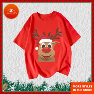 shirtCotton T-shirt Merry Christmas Trees Print Ladies T-shirts Casual Short Sleeve Womens White V