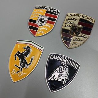 โลโก้ แปะฝาท้าย โลโก้อแปะกระจังหน้า Lambo porsche Ferrari ยาว 7 ซม กว้าง 8 ซม มีกาว 2 หน้า โลโก้ท้าย โลโก้หน้า