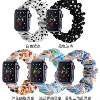 สายนาฬิกาข้อมือโพลีเอสเตอร์ สําหรับ apple watch 8th Generation 7th Generation 345678ยางรัดผม ผ้าแคนวาส แบบยืดหยุ่น