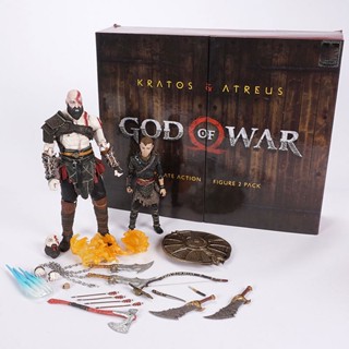 Neca โมเดลฟิกเกอร์ เกมคลาสสิก Ultimate God of War Kratos Atreus Ghost of Sparta with Axe Sword Shield Bow and Arrow ของเล่นสําหรับเด็ก