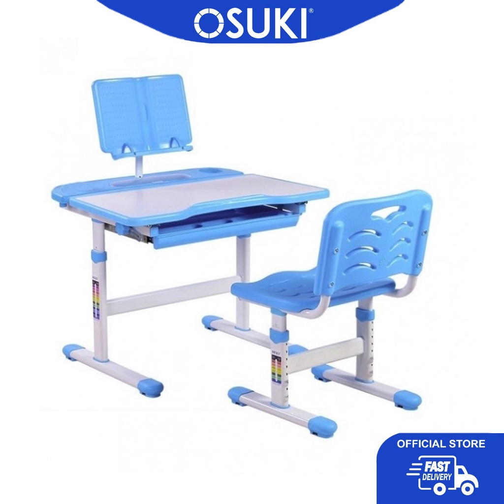 ชุดโต๊ะและเก้าอี้ศึกษาสําหรับเด็ก OSUKI 3 ใน 1 | โต๊ะเรียนวาดภาพสําหรับเด็กและเก้าอี้
