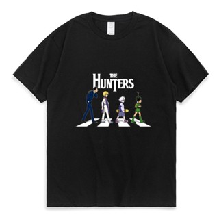 เสื้อยืดผ้าฝ้ายพรีเมี่ยม เสื้อยืดผ้าฝ้าย ใส่สบาย พิมพ์ลายการ์ตูน Hunter X Hunter Leorio PaladiKnight Kurapika Killua Zol