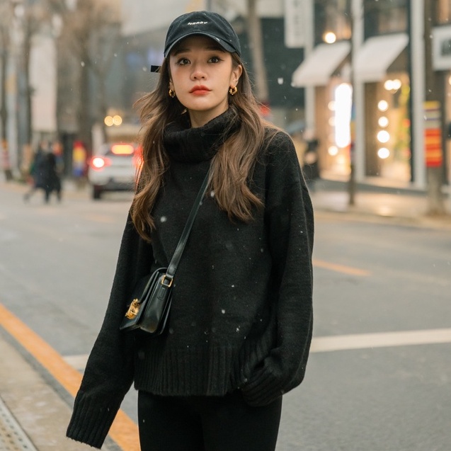 GINGKO sweater  ไหมพรมคอเต่าเนื้อหนา ใส่สบายกันหนาวได้ดีมากค่ะ