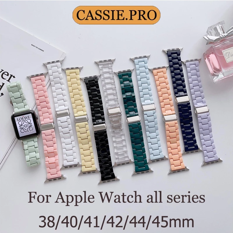สมาร์ทวอทช์สีบล็อคสายเหมาะสำหรับS11/10 46mm.Ultra49mm41mm42mm45mm44mm38mm40mm PC สายเรซิน iWatch S9 8 7 6 SE 5 4 3 21