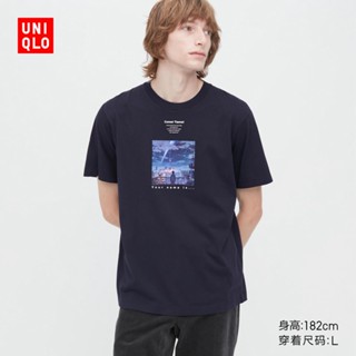 【พร้อมส่ง】Uniqllo เสื้อยืดแขนสั้น พิมพ์ลาย Makoto Shinkai สําหรับผู้ชาย และผู้หญิง