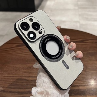 【Openwork case/With lens film/Grey White】เคส compatible for iPhone 12 Pro Max 13 Pro Max 14 Pro Max case leather case