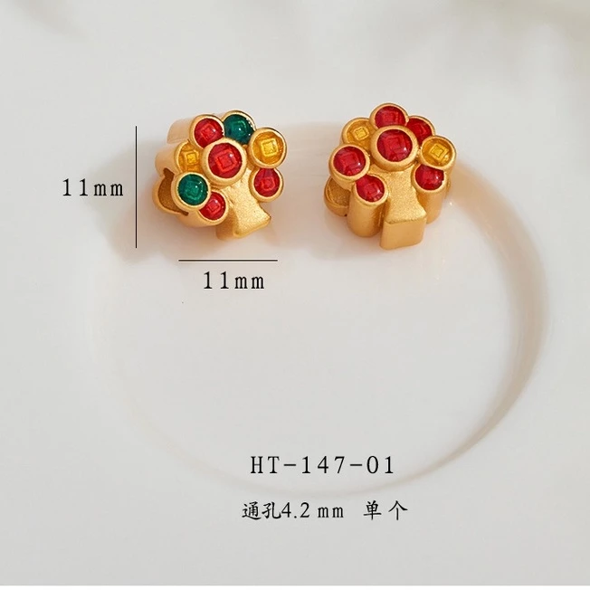 สร้อยข้อมือ ประดับลูกปัด สีทอง เหมาะกับการเต้นรํา สไตล์โบราณ diy Sp thumbnail 9