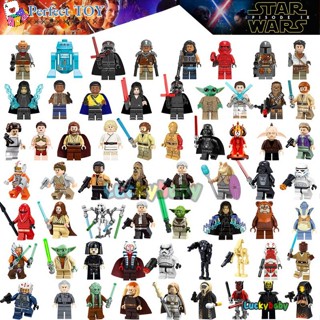 ของเล่นบล็อกตัวต่อเลโก้ Star Wars Yoda Darth Vader Luke Han Solo Mandalorian Pg792