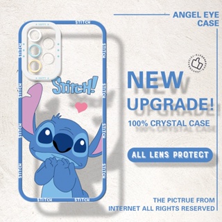 เคสโทรศัพท์มือถือแบบนิ่ม ใส กันรอยกล้อง ลายการ์ตูน Stitch คริสตัล สําหรับ Samsung A31 A33 A42 A50 A50s A51 A52 A52s A53 A71 A72