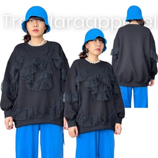 sweater  oversize  korea style code:2989ดำ