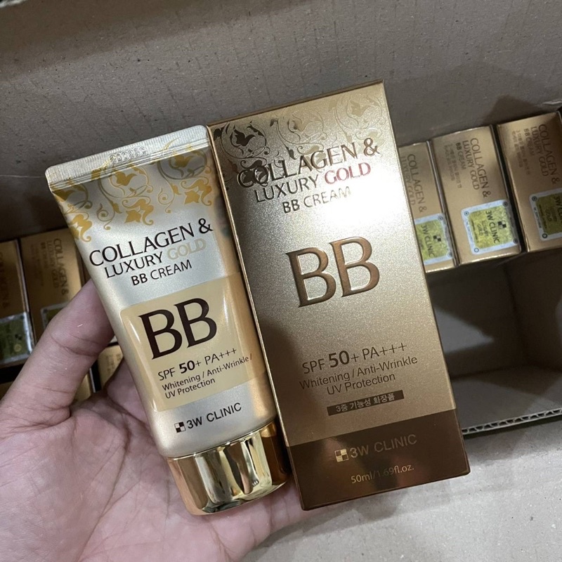 3W CLINIC Collagen & Luxury Gold BB Cream SPF50+ PA+++ 50ml. ของแท้