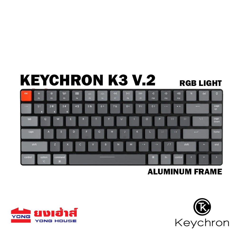 Keychron K3 V.2 RGB (EN) Wireless Mechanical Keyboard Aluminum Frame คีย์บอร์ดไร้สาย คีย์บอร์ด k3v2