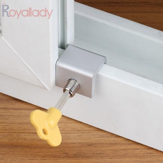 #ROYALLADY#Window Lock Door Hex wrench Children Home Safety Screen Silver Aluminum frame
