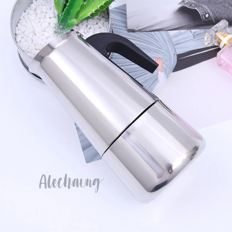 Alechaung หม้อกาแฟ สแตนเลส มอคค่าพอท 300มล/450มล เครื่องชงกาแฟสด หม้อต้มกาแฟ เอสเปรสโซ่พอท Moka pot thumbnail 5