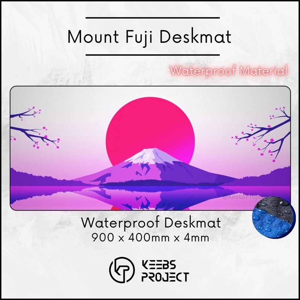 Mount Fuji Sunset Deskmat (900mm x 400mm x 4mm) - กันน้ํา (คละสี) แผ่นรองเมาส์/แผ่นรองเมาส์
