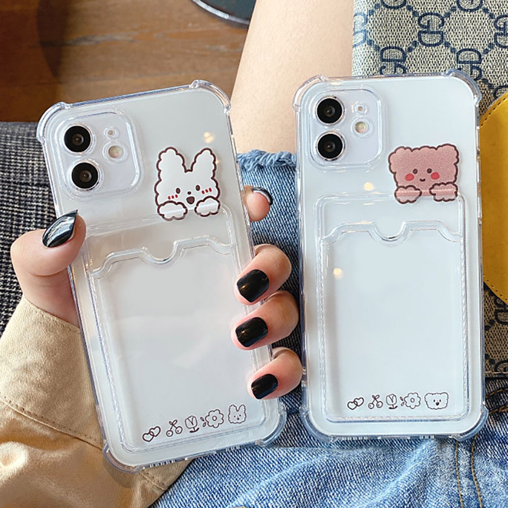 เคสใส สำหรับ iPhone 16 11 12 13 Pro Max 7 8 Plus XR X XS Max SE 2020 TPU เคสใสใส่บัตร ใส่โพลาลอยด์ ใส่รูปได้