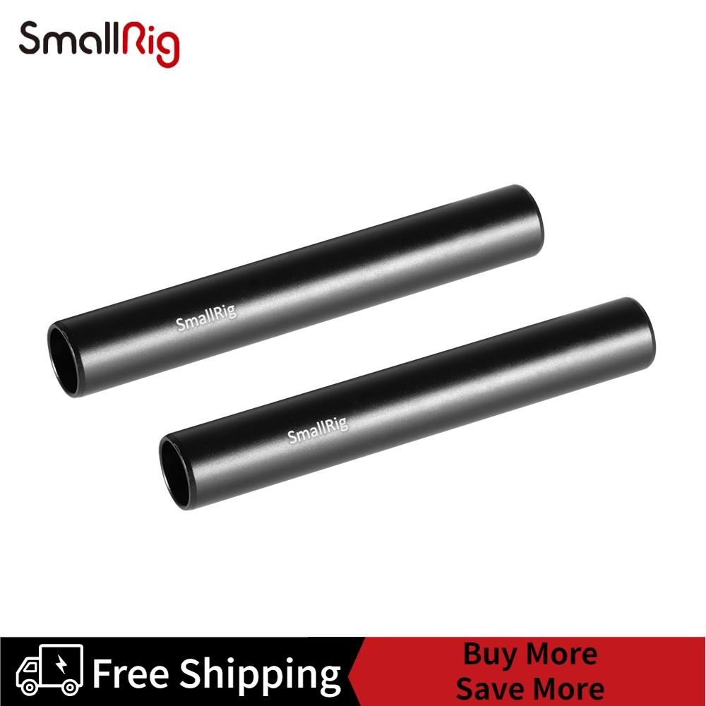 SmallRig 2PCS 10cm Long 15mm Rod for 15mm Rod Support Rail System DSLR Rig 1049