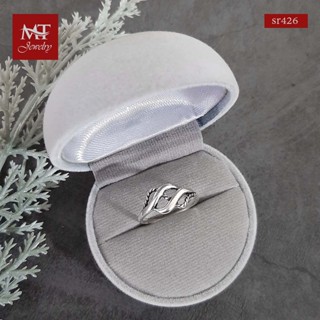 MT แหวนเงินแท้ ลายเส้นแฟนซี งานรมดำ ไซส์: 55, 56, 60 Solid 925 Sterling Silver (sr426) MT Jewelry มณีธารา