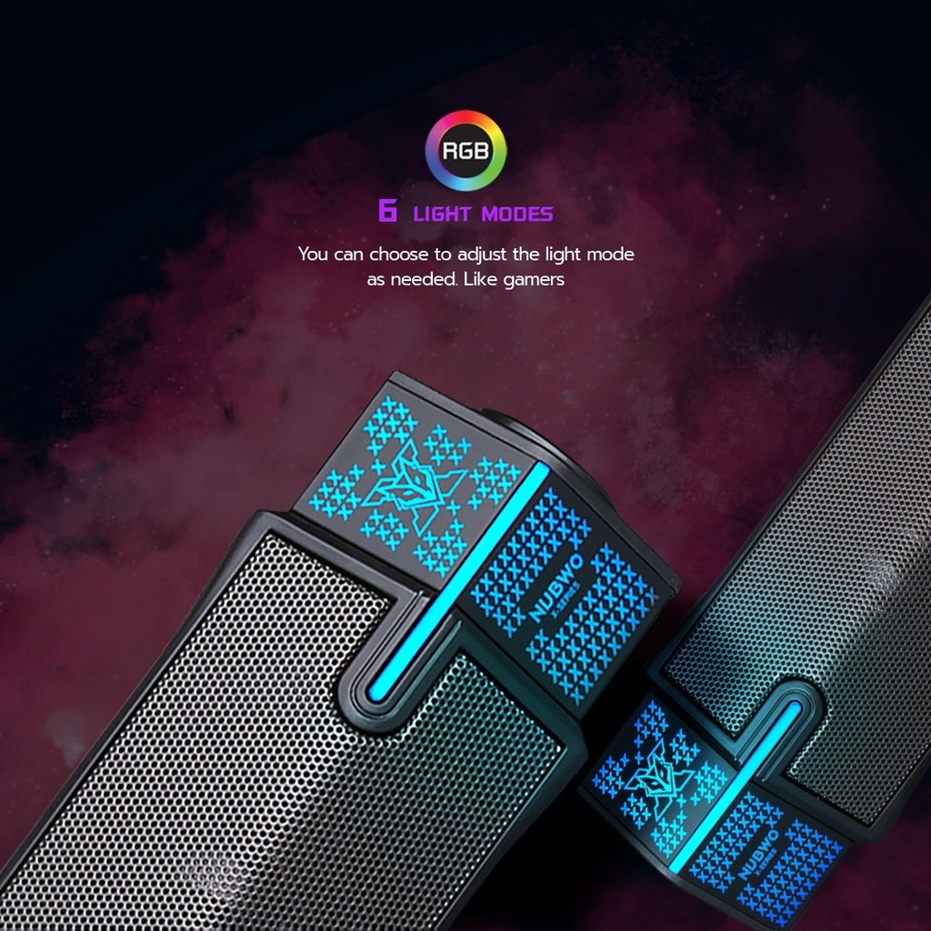 Speaker NX-S2 NUBWO Daul Mode Speaker ลำโพงบลูทูธ มีไฟ RGB (ประกันศูนย์ 2 ปี)