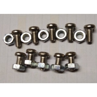 น๊อต4เเฉกตัวผู้ตัวเมียM4x8สเเตนเลส304จำนวน8ชุด