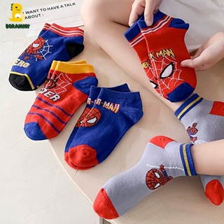 【5 pairs】ถุงเท้าเด็ก Spiderman อายุ 1-12 ปี Iron Man