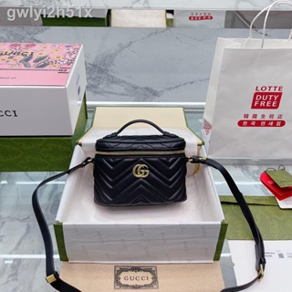 ◄Gu*cci (with Box) Marmont Series Mini Handbag Water Ripple Leather Womens Fashion Temperament Portable New Cosmetic Ba