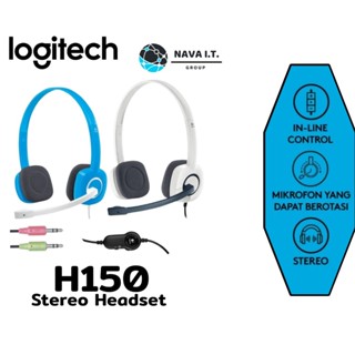 COINSคืน15%⚡FB9JMZV6⚡ LOGITECH H150 STEREO HEADSET สีขาว สีฟ้า(BLUE) ประกันศูนย์ 2ปี