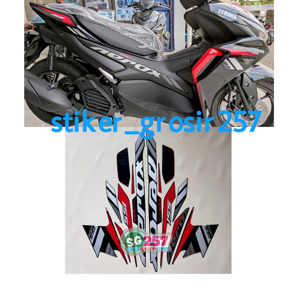 YAMAHA AEROX VVA 155 2020 2021 MOTORCYCLE BODY STRIPING STICKER STANDARD BLACK