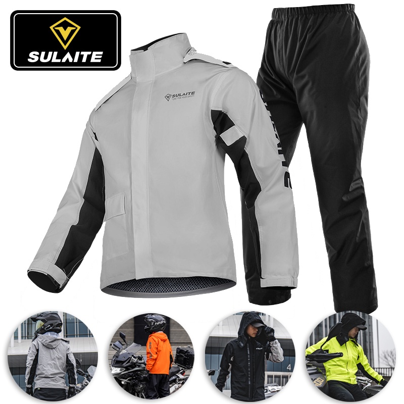 Sulaite เสื้อกันฝนแยกผู้ชายผู้หญิงขี่รถจักรยานยนต์ Anti-storm หัวรถจักร Rain Cape ทั้งร่างกายกันน้ํา