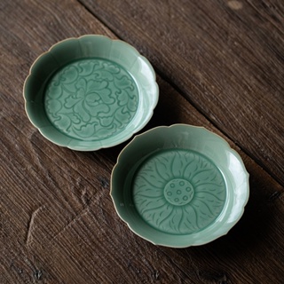 Yue Kiln Celadon ชุดหม้อชาเซรามิค ฐานเซรามิค แห้งเร็ว ของใช้ในครัวเรือน