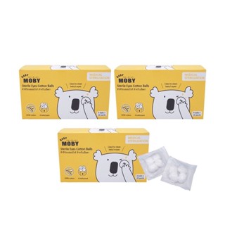 3กล่อง BabyMoby สำลีก้อนสเตอร์ไรด์เช็ดตา