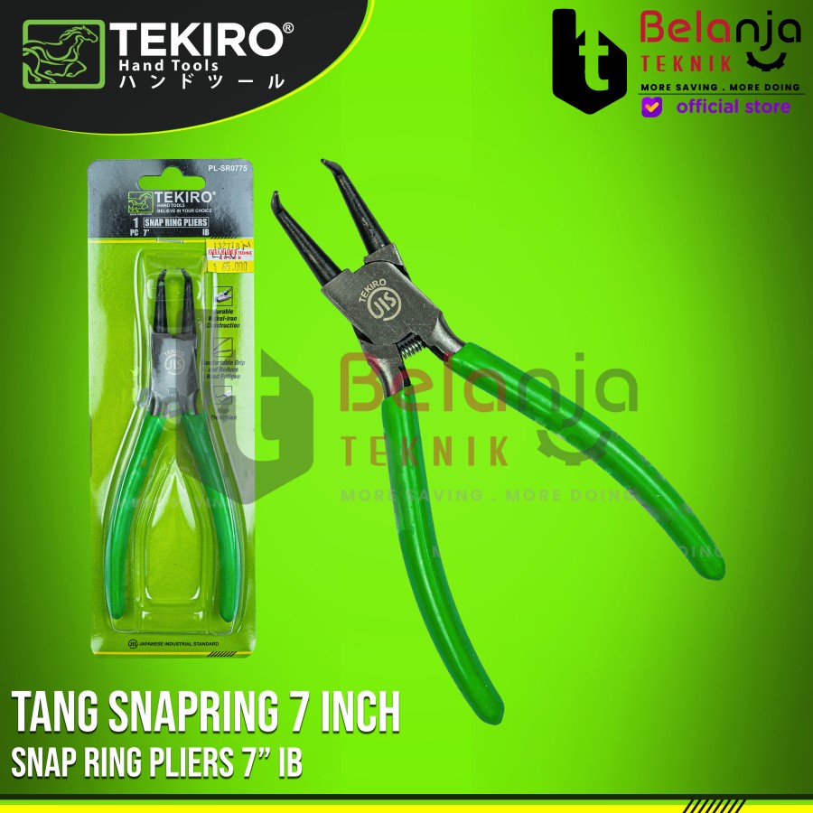 Tekiro Snap Ring คีม IB 7 "Bent Cap Snap Ring คีม 7 นิ้ว Snapring คีม 7"
