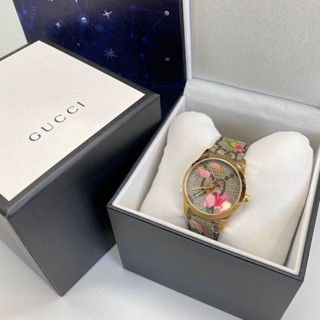 พร้อมส่งคร้าา   New 🤍Gucci G-Timeless Pink Blooms Print Dial Ladies Watch 38 mm YA1264038