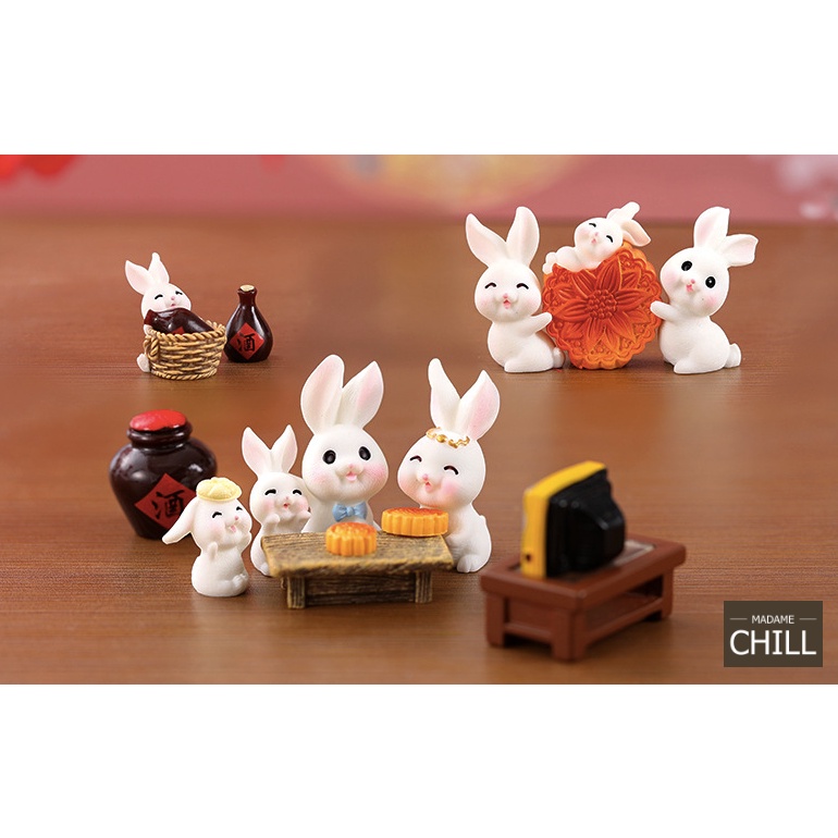 [MC392] ตุ๊กตุ่นจิ๋ว กระต่าย ต้อนรับ ไหว้พระจันทร์ (1 ตัว ราคา 3, 5, 10, 12, 15 บาท)