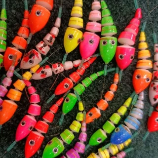 ทุ่นตกกุ้งทรงหนอน 6,8,10 มม มีหลายสีให้เลือก