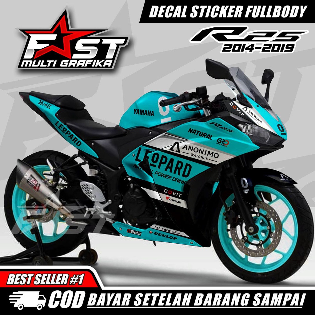 "R25 Leopard Sticker Striping Decal Yamaha R25 Sticker Decal R25, Sticker R25 decal Striping R25 Leo