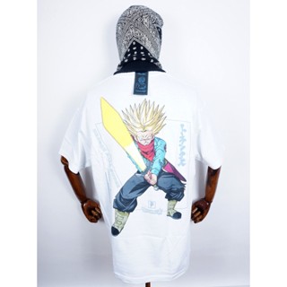 เสื้อยืด ผ้าฝ้าย 100% พิมพ์ลาย Dragonball Z Super Victory Trunks สีขาว