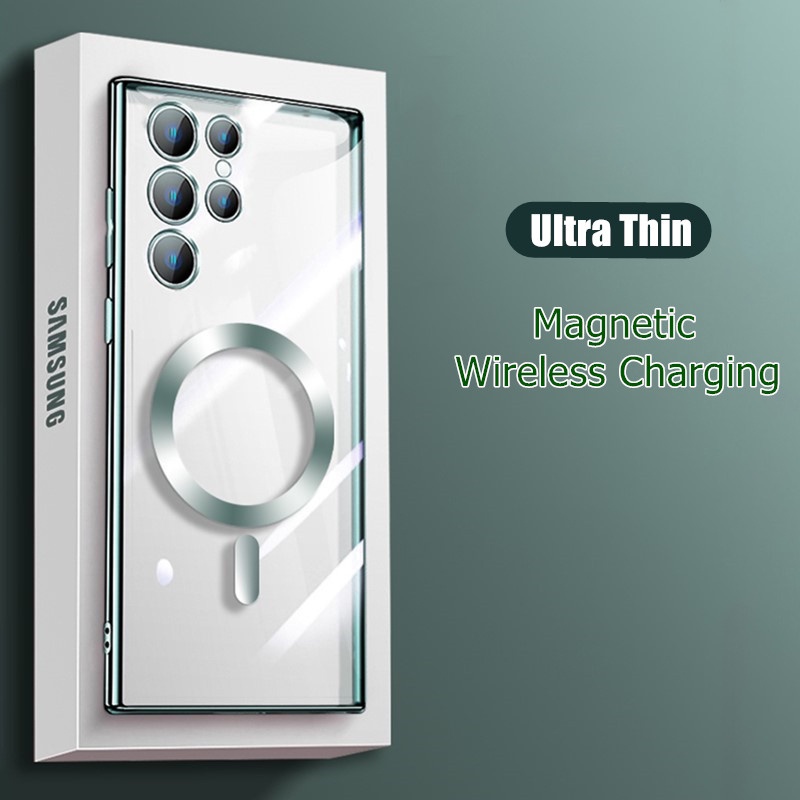 เคสโทรศัพท์มือถือ TPU แบบใส กันกระแทก หรูหรา สําหรับ Samsung S24 S23 S22 S21 Ultra Plus T09