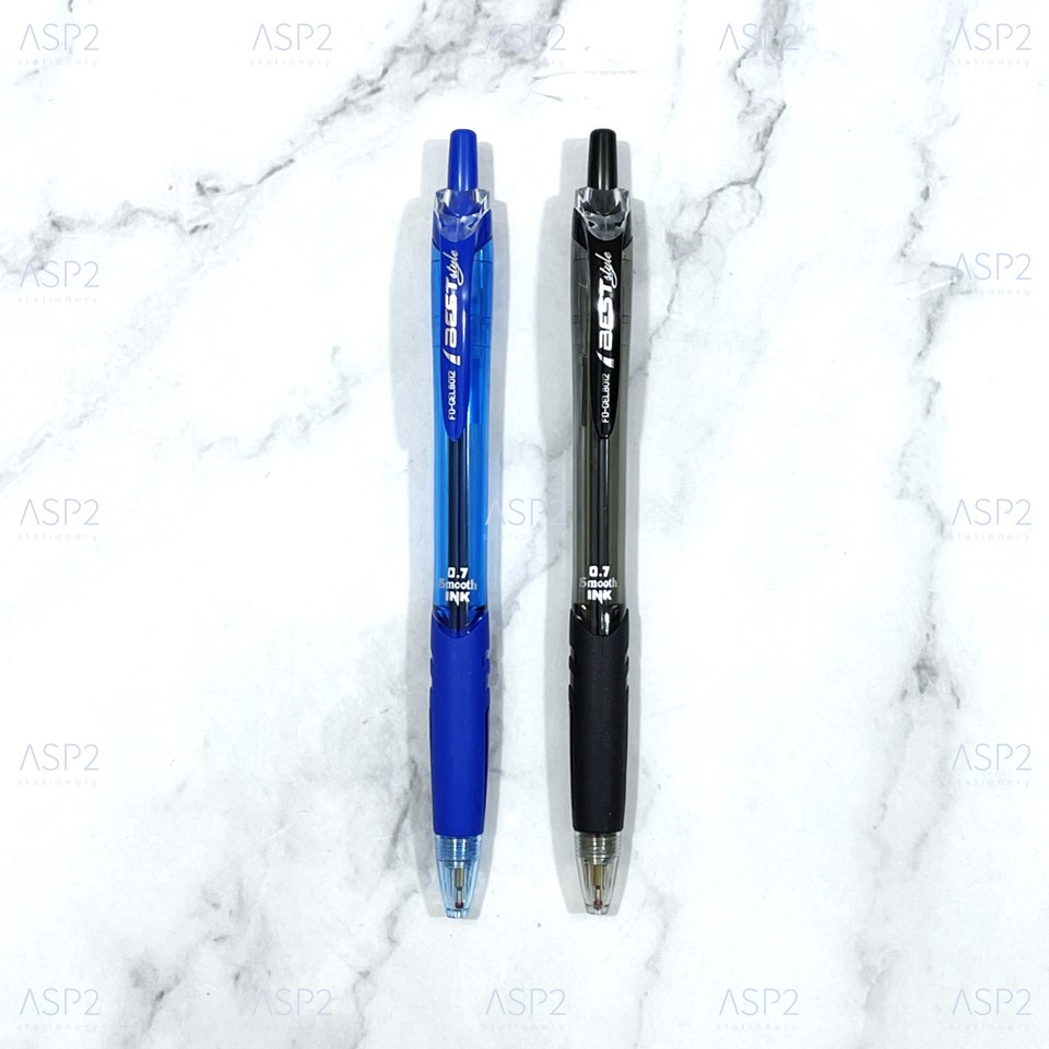 [ยกกล่อง 12 ด้าม] Flex office ปากกาลูกลื่น 0.7 มม. รุ่น FO-GEL012 ปากกา ปากกาแบบกด สีน้ำเงิน หมึกน้ำมัน