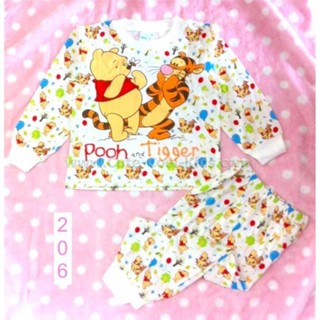 L-PJB-206 ชุดนอนเด็ก สีขาว หมี PH Size-120/L (5-6Y)