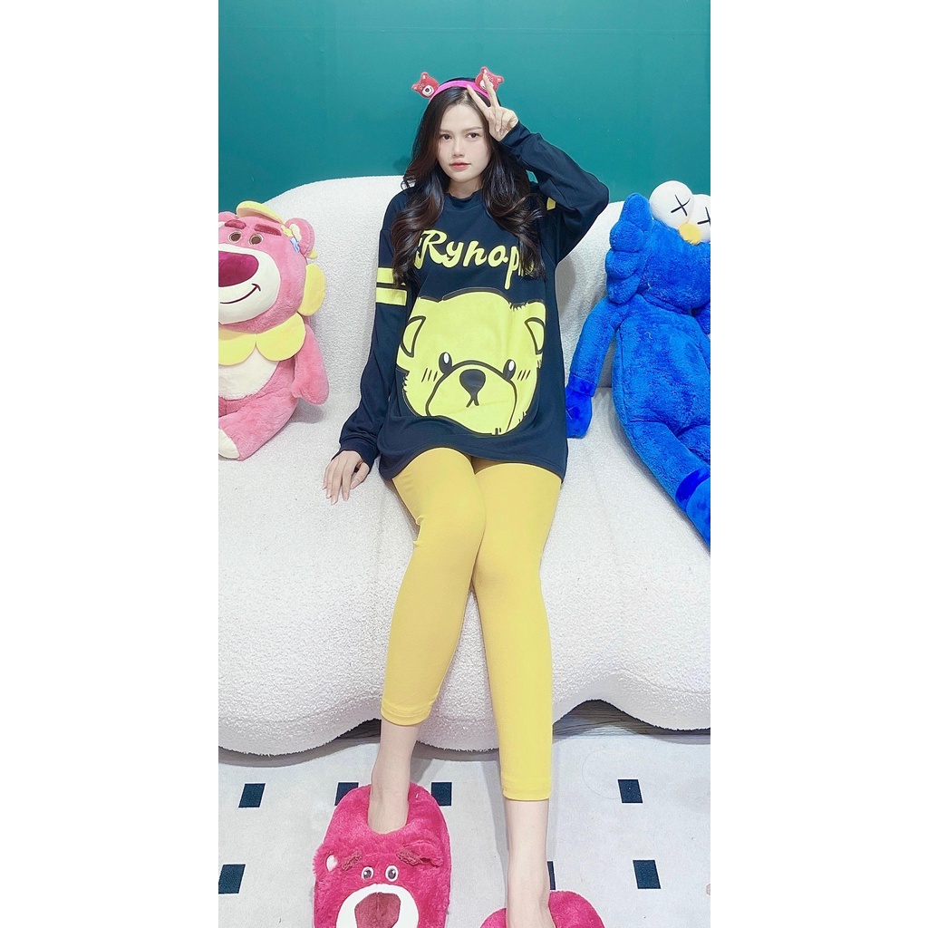 TD Bear Print Long Set - T169