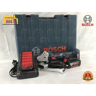 Bosch เจียร์ไร้สาย 4" 18V GWS 18V-10 BL กันสะบัด เบรคอัตโนมัติ แบต 2 ก้อน ขนาด 5.0 Ah #06019J40K1