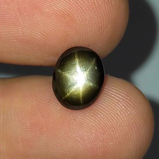 พลอย แบล็ค สตาร์ แซฟไฟร์ ธรรมชาติ แท้ ( Natural Black Star Sapphire ) หนัก 3.07 กะรัต