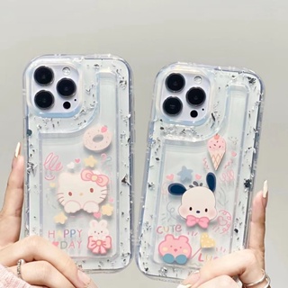 ✨ส่งเชือกเส้นเล็ก✨เคสไอโฟน 14 Pro Max 13 12 11 เคส for iPhone 14พลัส การ์ตูน มันวาว โปร่งใส พกง่ายๆ การป้องกันการตก Case