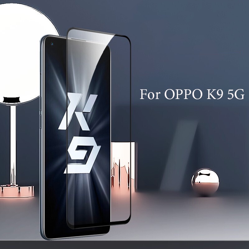 สําหรับOPPO K9 K9X 5GกระจกนิรภัยสําหรับOPPO K1 K3 K5 K7 K7X HDป้องกันหน้าจอ 9Hป้องกันกระจกสีดําBorde